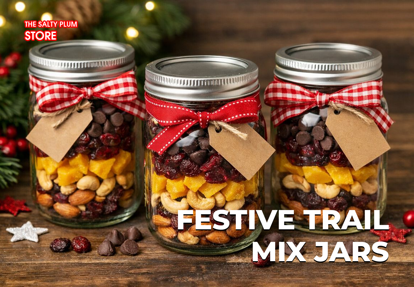 Festive Trail Mix Jars