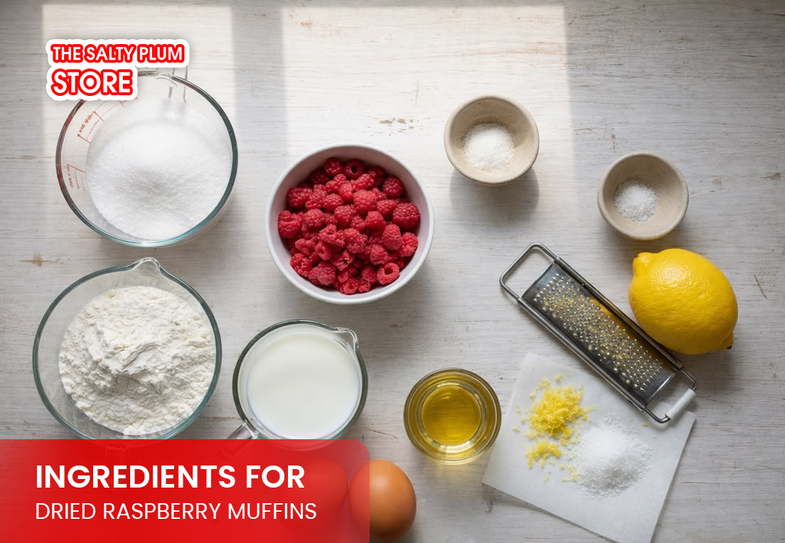 Ingredients for Dried Raspberry Muffins