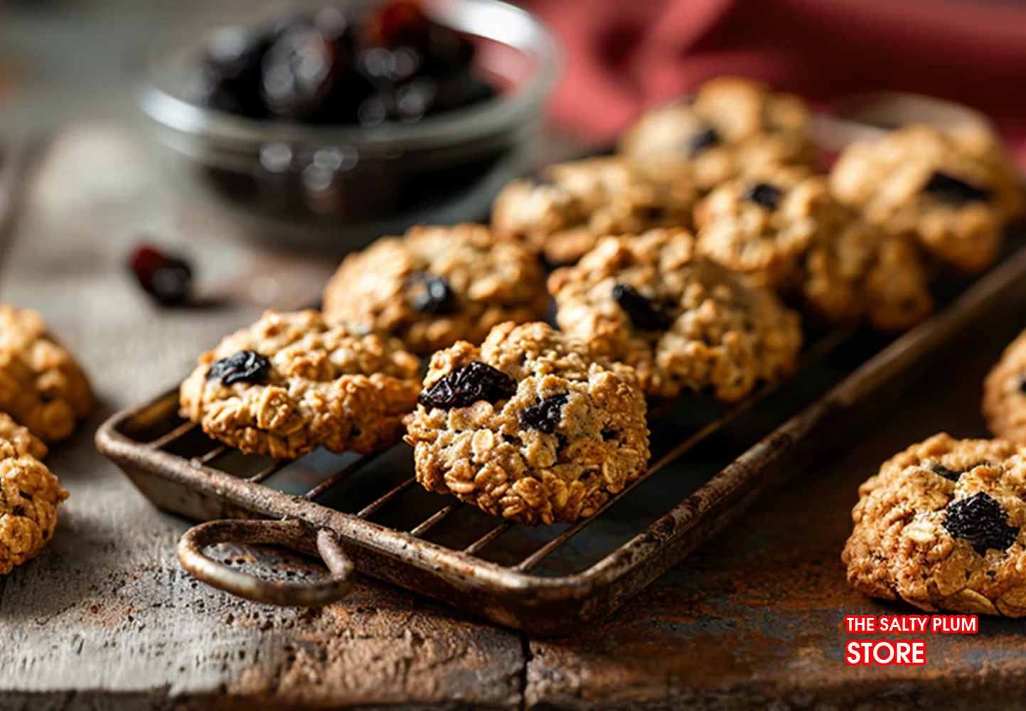 Oatmeal Cookies with Prunes and Dark Chocolate Chips