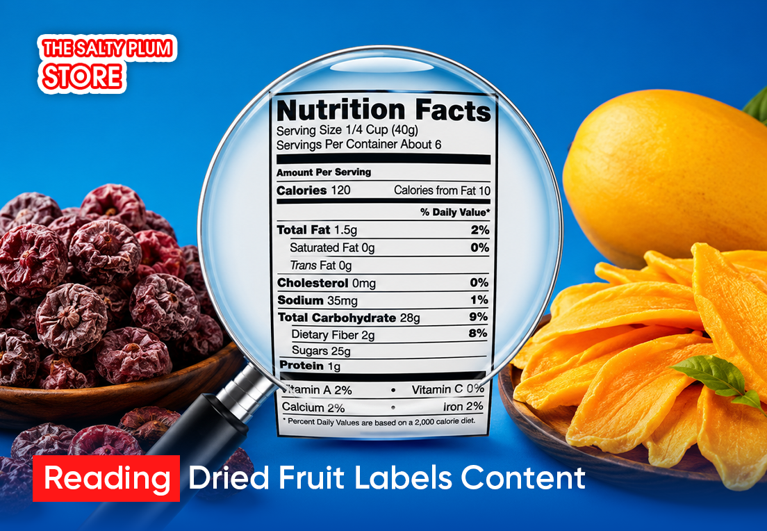Reading dried fruit label sugar content