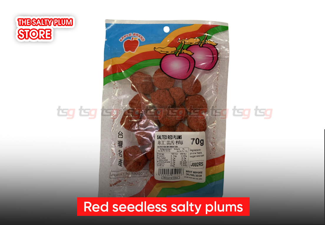 Red seedless salty plums