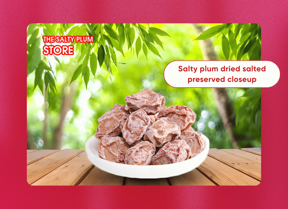 Salty plum dried salted preserved closeup